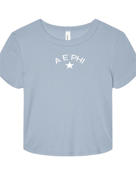 Lt Blue Baby Tee - Star - Alpha Epsilon Phi