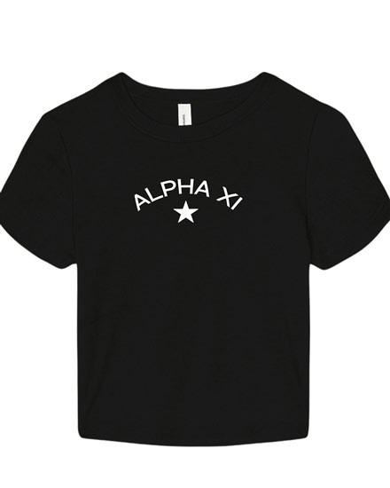 Navy Baby Tee - Star - Alpha Xi Delta