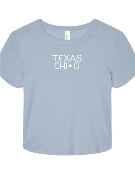 Lt Blue Baby Tee - Texas SIMPLE - Chi Omega