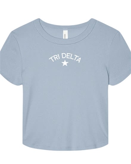 Lt Blue Baby Tee - Star - Tri Delta