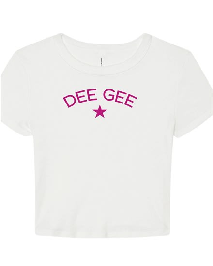 White Baby Tee- Star (Pink) - Delta Gamma