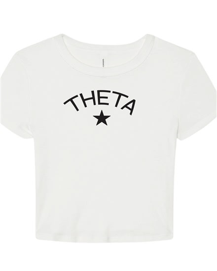 White Baby Tee - Star (Black) - Theta