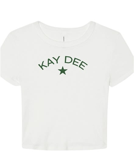 White Baby Tee - Star (Green) - Kappa Delta