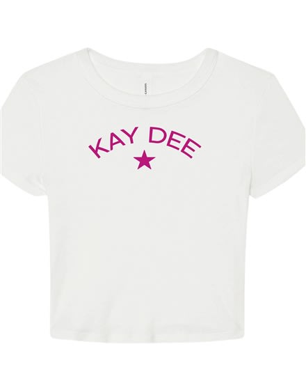 White Baby Tee- Star (Pink) - Kappa Delta