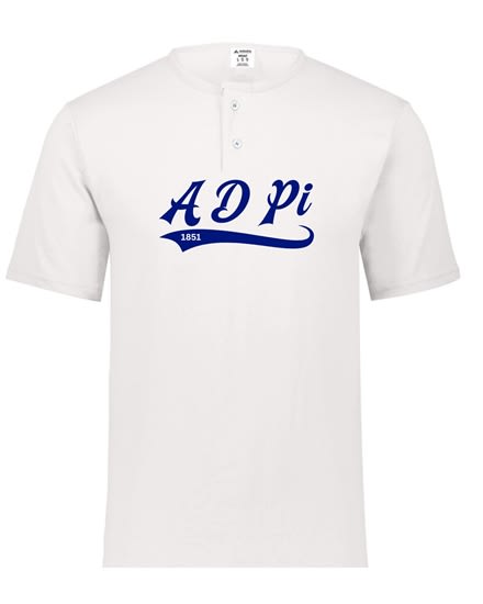 White Henley - Baseball (Navy) - Alpha Delta Pi