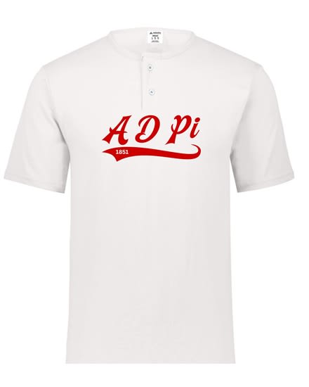 White Henley - Baseball (Red) - Alpha Delta Pi