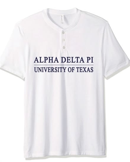 White Henley - Texas Line (Navy) - Alpha Delta Pi