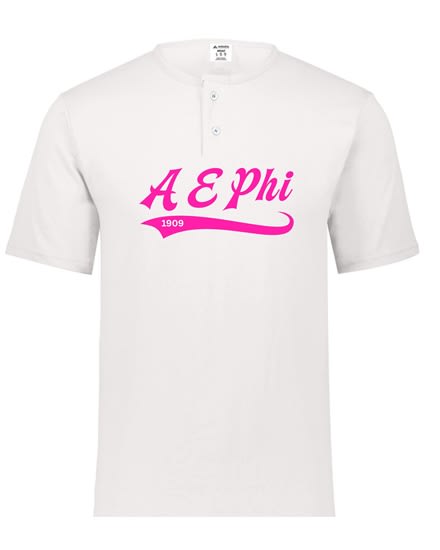 White Henley - Baseball (Pink) - Alpha Epsilon Phi
