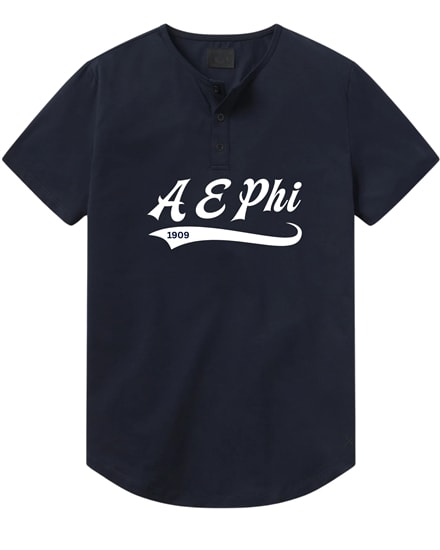 Navy Henley - Baseball (White) - Alpha Epsilon Phi