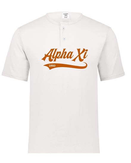 White Henley - Baseball (Burnt Orange) - Alpha Xi Delta