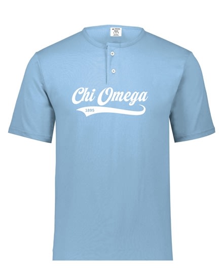 Lt. Blue Henley - Baseball (White) - Chi Omega