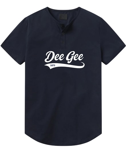 Navy Henley - Baseball (White) - Delta Gamma