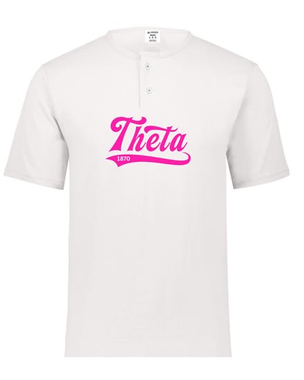 White Henley - Baseball (Pink) - Theta
