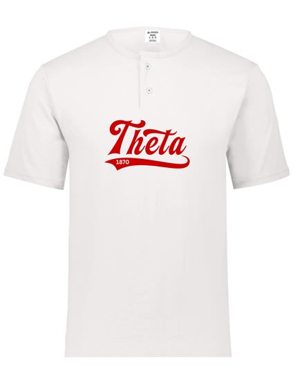 White Henley - Baseball (Red) - Theta