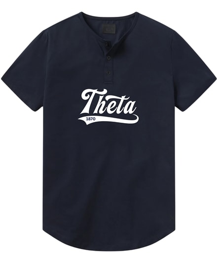 Navy Henley - Baseball (White) - Theta