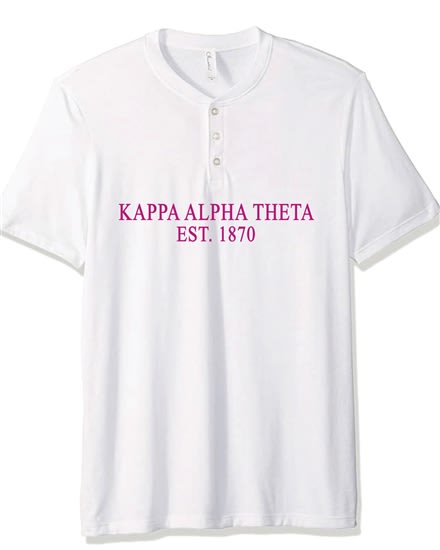 White Henley - Classic (Pink) - Theta