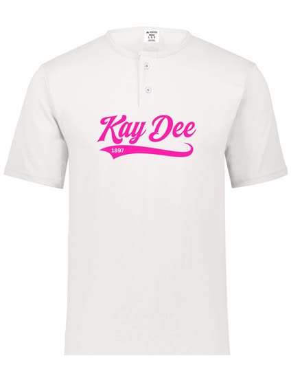 White Henley - Baseball (Pink) - Kappa Delta