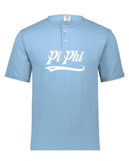 Lt. Blue Henley - Baseball (White) - Pi Phi