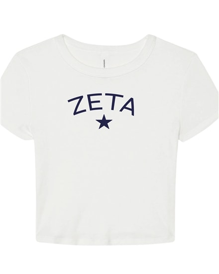 White Baby Tee- Star (Navy) - Zeta
