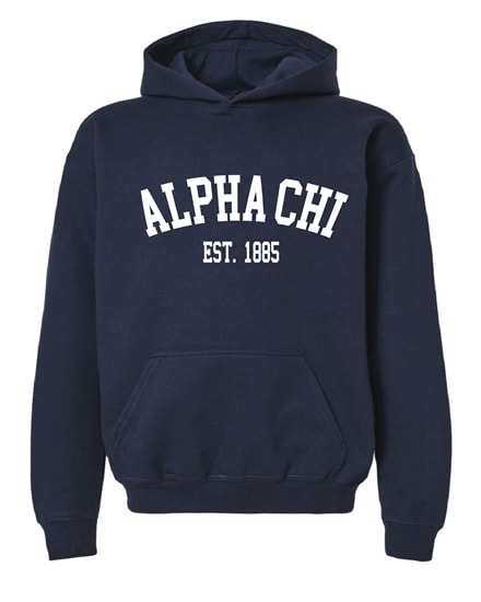 ACO-Navy Hoodie - Varsity Style- Alpha Chi
