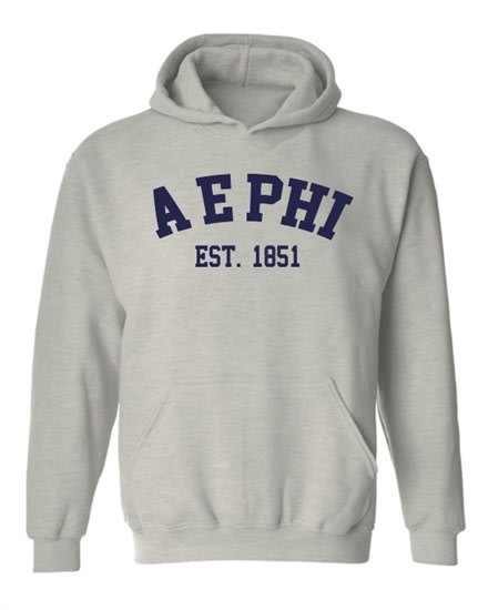 Grey Hoodie - Varsity Style (Navy) -AEPhi