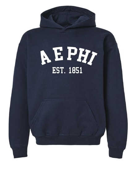 AEP-Navy Hoodie - Varsity Style - AEPhi