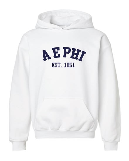 AEP-White Hoodie - Navy Varsity -  AEPhi