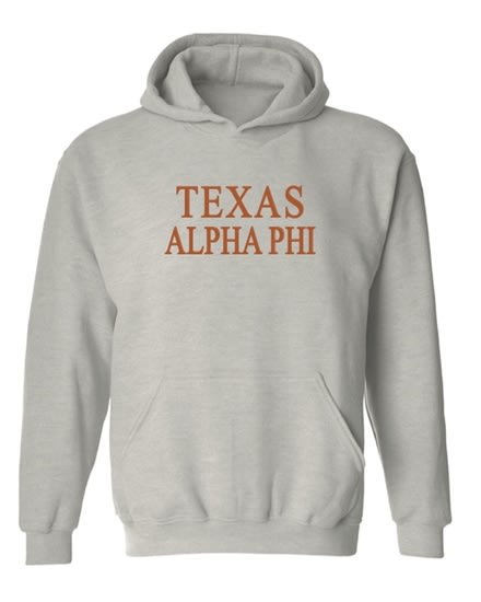 Grey Hoodie - Texas Style -Alpha Phi