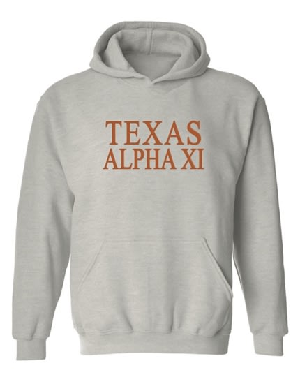 Grey Hoodie - Texas Style -Alpha Xi