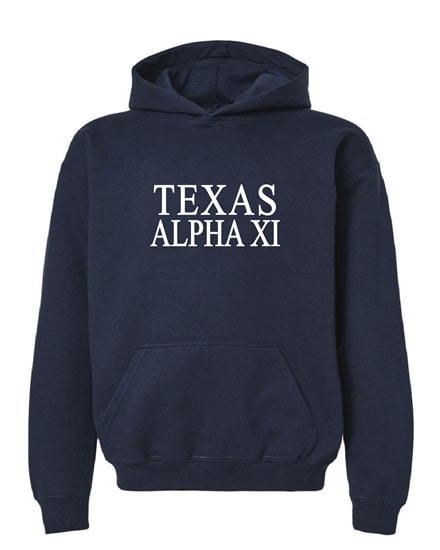 AXD-Navy Hoodie- Texas Style - Alpha Xi