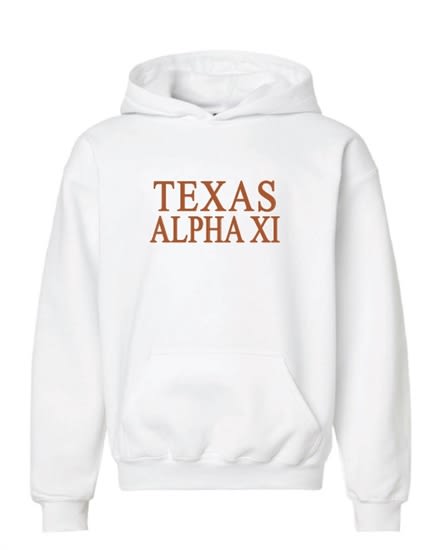 White Hoodie - Texas Style - Alpha Xi