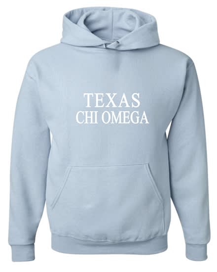 Lt. Blue Hoodie - Texas Style -Chi Omega