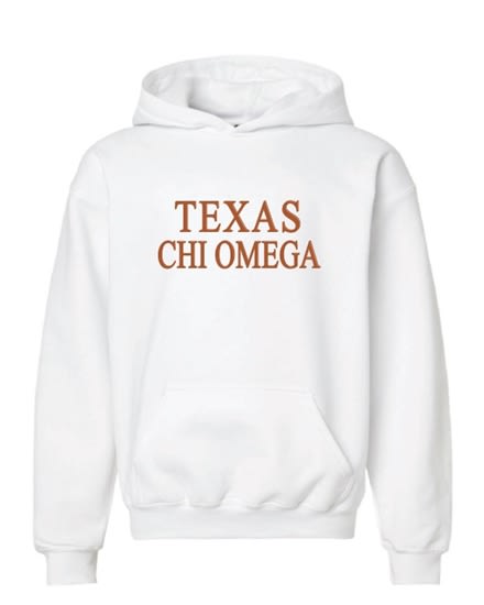 White Hoodie - Texas Style - Chi Omega