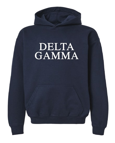 Navy Hoodie - Stacked Style -DG