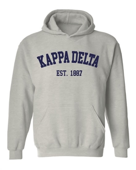 Grey Hoodie - Varsity Style (Navy) -Kappa Delta