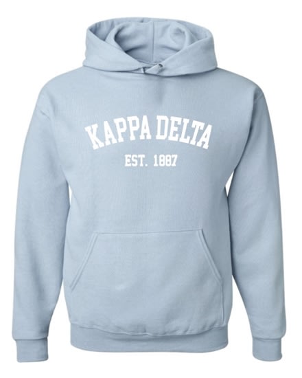 Lt. Blue Hoodie - Varsity Style -Kappa Delta