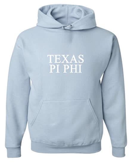 Lt. Blue Hoodie - Texas Style -Pi Phi