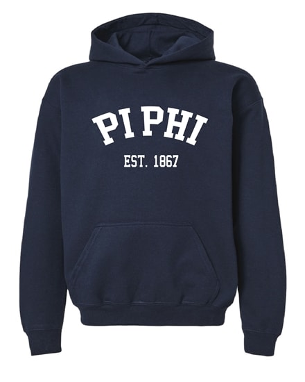 PBP-Navy Hoodie - Varsity Style - Pi Phi