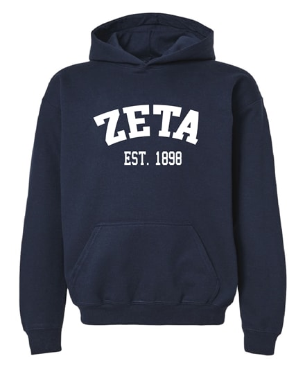 ZTA-Navy Hoodie - Varsity  Style- Zeta