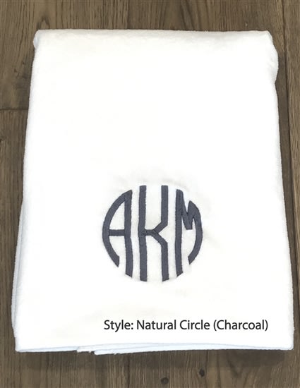 Custom White Towel - Natural Circle Style