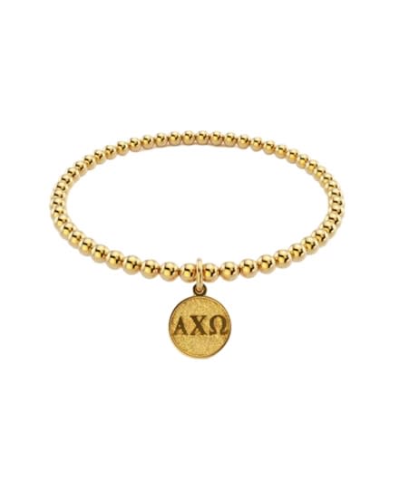 Gold Beaded Bracelet - Alpha Chi Omega