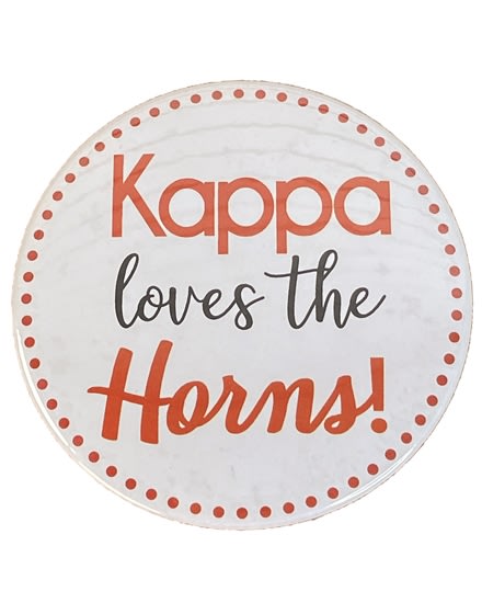 Kappa White Loves the Horns Pin (3 inch)