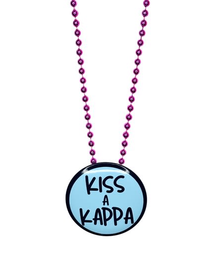Pin Necklace - Kiss A Kappa -Pink Beads