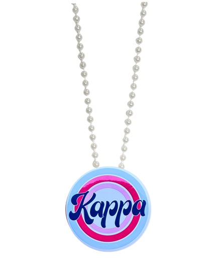 Pin Necklace - Retro Kappa -White Beads