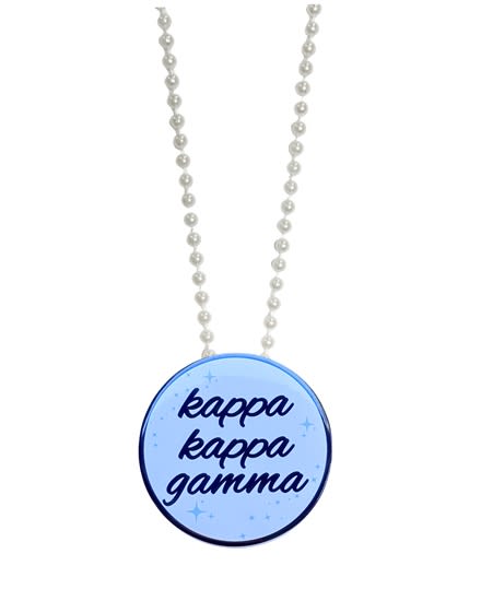 Pin Necklace - Kappa White Star -White Beads