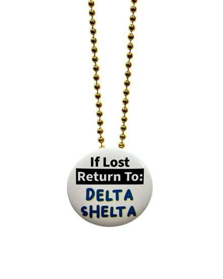 Pin Necklace - Delta Shelta -Gold Beads