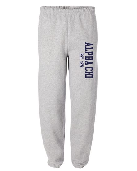 Grey Sweatpants (Varsity Style- navy) - Alpha Chi