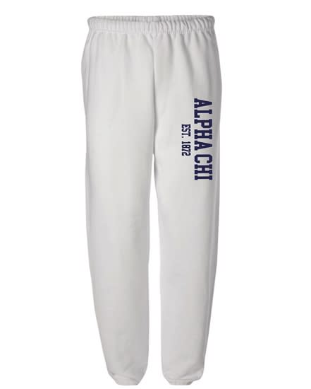 White Sweatpants (Varsity Style- navy) - Alpha Chi