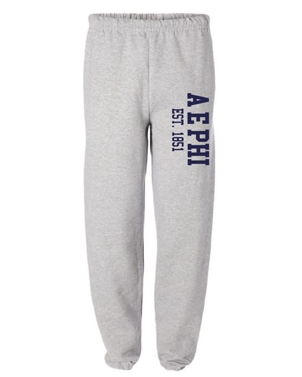 Grey Sweatpants (Varsity Style- navy) - AEPhi