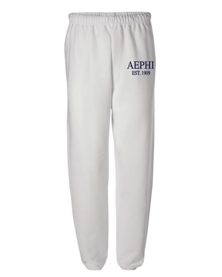 White Sweatpants (Classic Hip- navy) - AEPhi